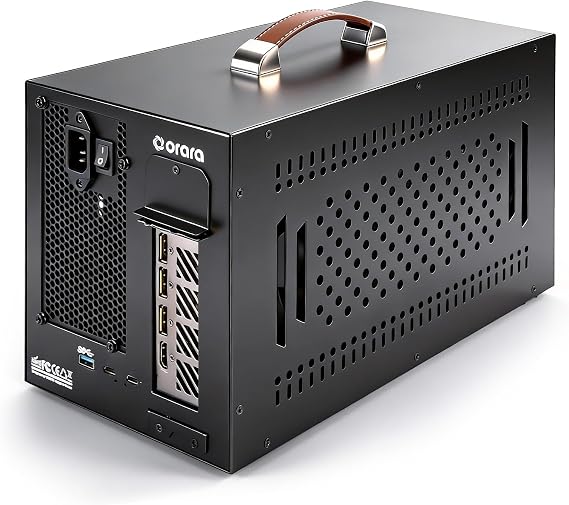 ORARA eGPU Enclosure Compatible with Thunderbolt 3/4/USB4 40Gbps eGPU Dock Station with 750WPSU, Compact External Graphics Card Enclosure Compatible with NVIDIA/AMD PCIe, PD 85W, Daisy Chain (Black)