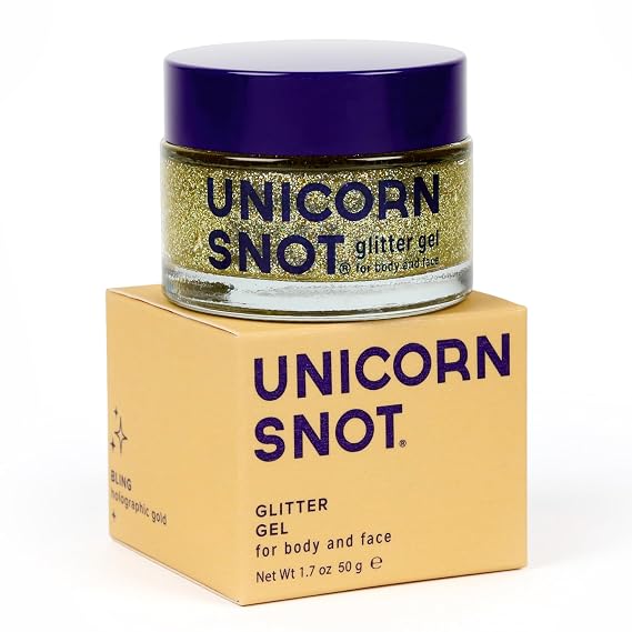 UNICORN SNOT Holographic Face Glitter & Body Glitter Gel | Hair Glitter, Vegan & Cruelty Free, 1.7 oz Gold Glitter (Bling)