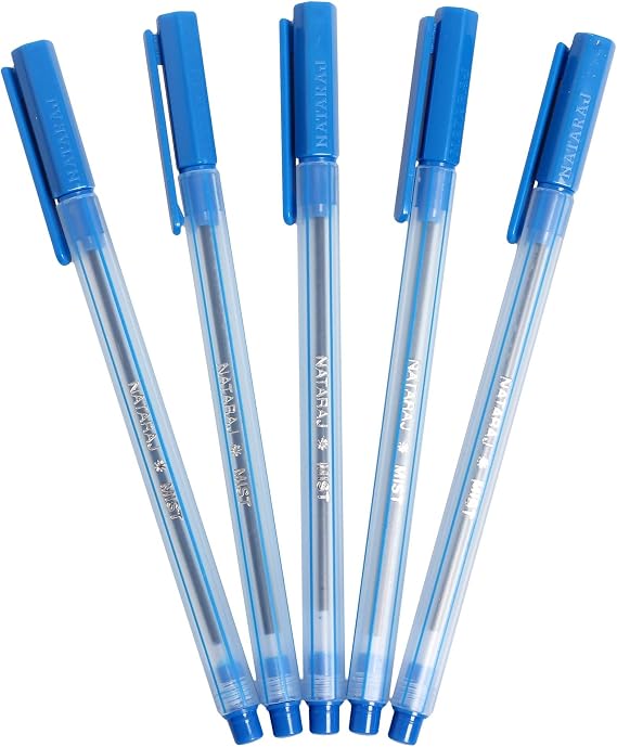 Nataraj Mist Ball Pen, Blue (5 Piece Pouch)