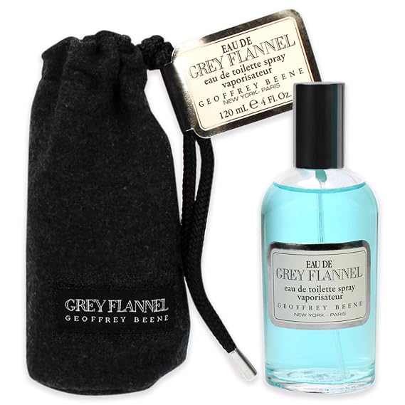 Geoffrey Beene Eau De Grey Flannel Eau de Toilette for Men, 4 fl oz | Men's eau de toilette with amber woody scent. Cologne with notes of lemon, orange, violet, cinnamon and rose.