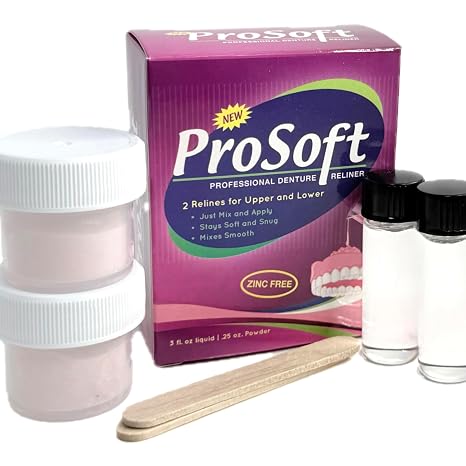 ProSoft Denture Reliner - 2 Denture Plates Relines