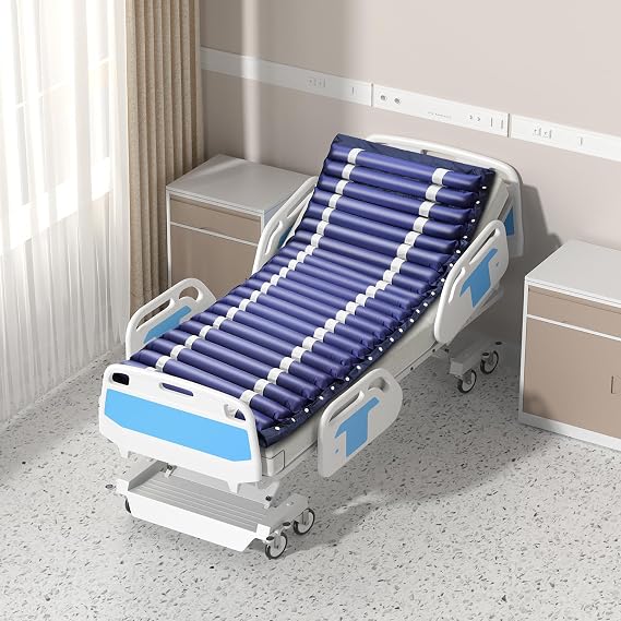 Alternating Air Pressure Mattress Pad, Bed Sore Prevention Solution Mattress Topper with 10-Setting Adjustable Pump, Waterproof Pressure Relief Ulcer Cushion Pad for Hospital Beds and Home Use