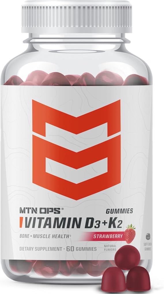 MTN OPS Vitamin D3 + K2 Gummies with MK7, Strawberry
