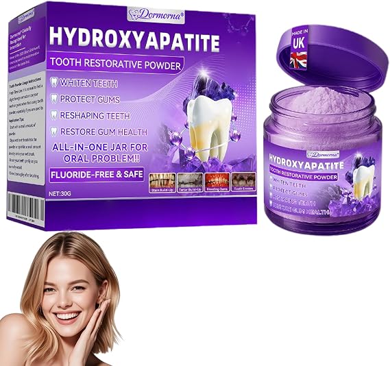 Dormorna Hydroxyapatite Tooth Restorative Powder, Natural Dental Mineral Teeth Whitening Powder, Protect Gums & Freshen Breath & Care (1)