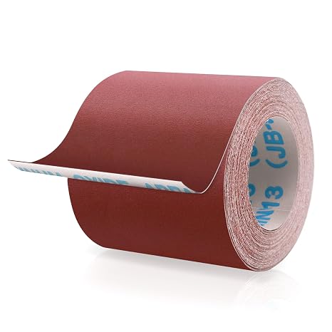 320 Grit Sandpaper Roll, 4 Inch x 32.8 Feet (10 metres x 100 mm) Cutting Length Aluminum Oxide Emery Cloth Sand Paper Roll, Wet Dry Sandpaper for Drum Sander, Metal Wood Polishing, Car Sanding