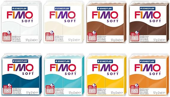 FIMO Soft & Effect Polymer Oven Modelling Clay - 57g - Set of 8 - The Chai Latte Collection
