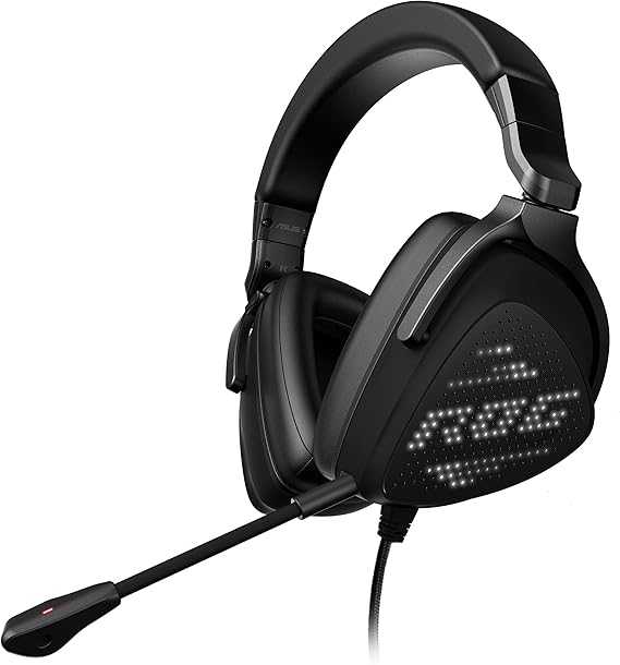 ASUS ROG Delta S Animate Gaming Headset (AI Noise-Cancelling Mic, Hi-Res ESS 9281 Quad DAC, Mini-LED Lighting, Lightweight, MQA tech, USB-C, For PC, Mac, PS4, PS5, Switch, Mobile) Black