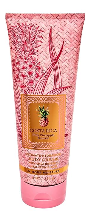Bath & Body Works Ultimate Hydration Body Cream Gift Set For Women, 8 Fl Oz (8 Fl Oz (Pack of 1), Costa Rica Pink Pineapple Sunrise)