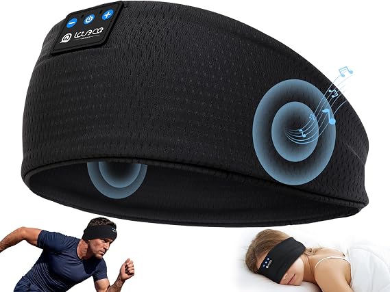 LOVE EYE Sleep Headphones Headband, Bluetooth Sports, Ultra-Thin Speakers | Ultra-Soft Breathable Fabric, Premium Sound, Bluetooth 5.4, Zero Ear Pressure, Secure Fit, 16H Playtime, Ideal Tech Gift