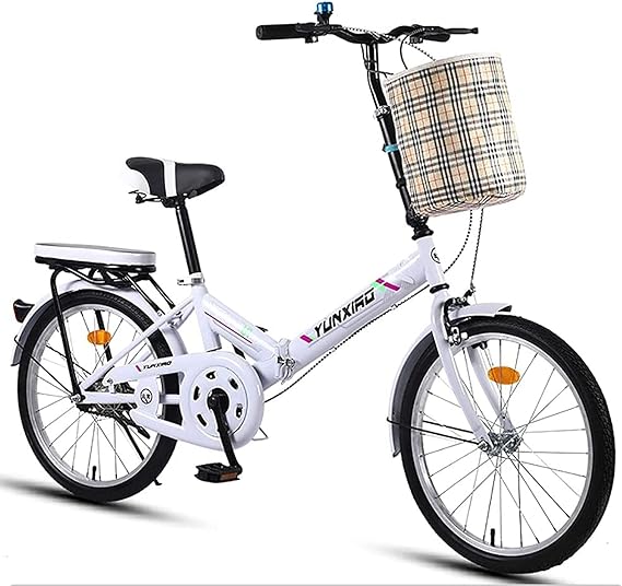 Adult Foldable Bike, Unisex Lightweight Folding Bike 20 Inch Displacement Leisure City Bike Folding Suitable Outdoors Riding Excursion E,20 in
