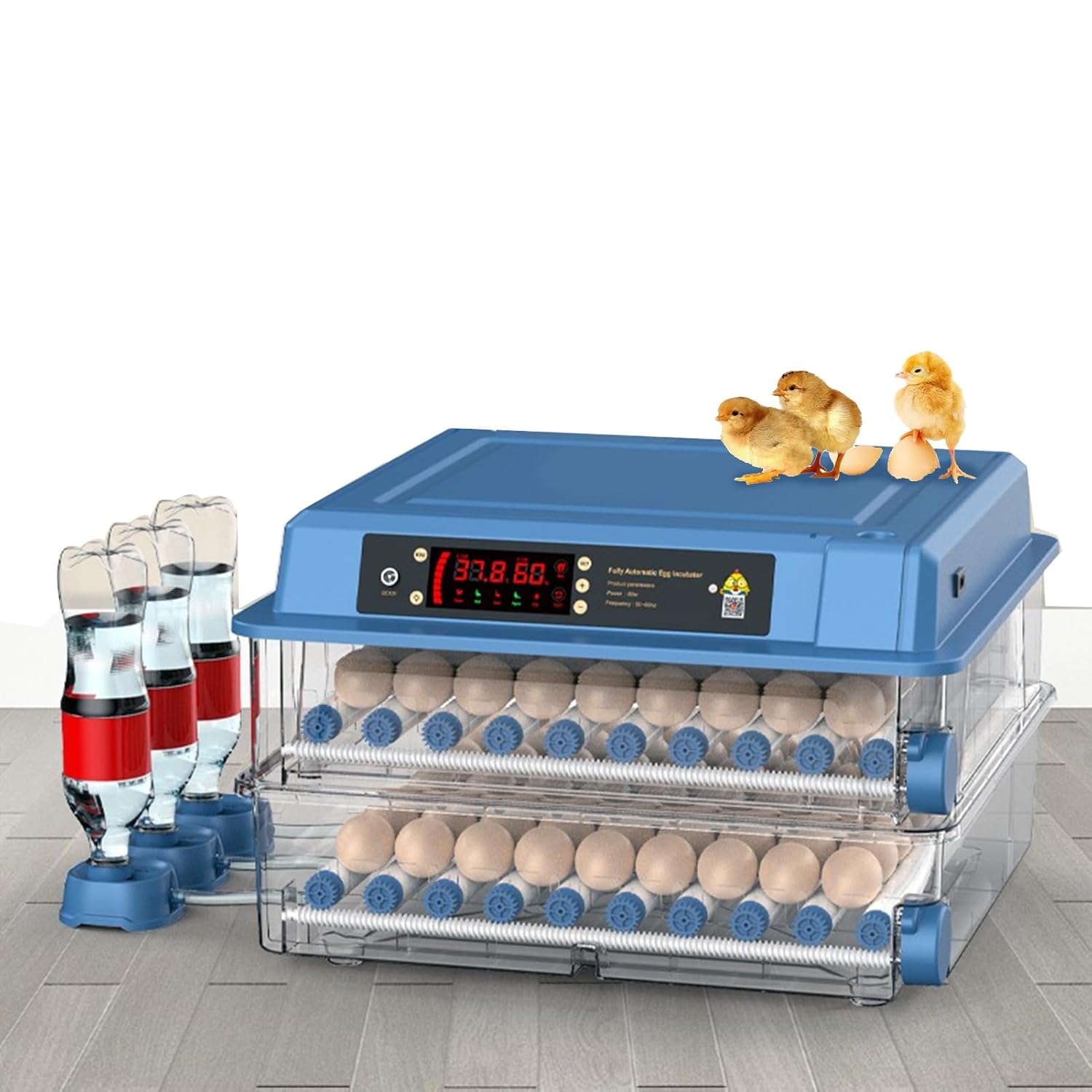 6-256 Large Incubators for Hatching Eggs with Automatic Egg Turning & Temperature Control, Automatic Water Adding, Egg Candler General Purpose Incubator for Chickens Ducks Birds12