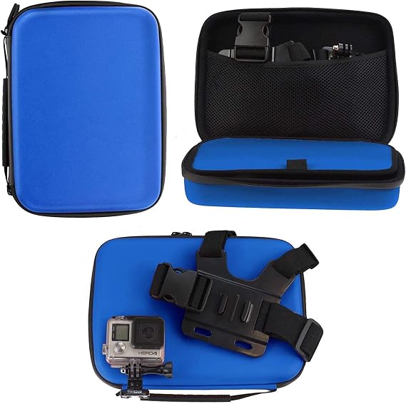 Navitech Blue Action Camera Hard Case - Compatible with XTU MAX PRO 20MP Waterproof Camera