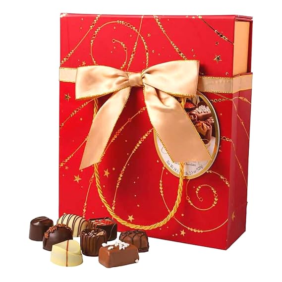 Gudrun Collection of Fine Belgian Assorted Chocolates in Red Gift Box 18.3 oz (1 lb, 2.3 oz/520g )