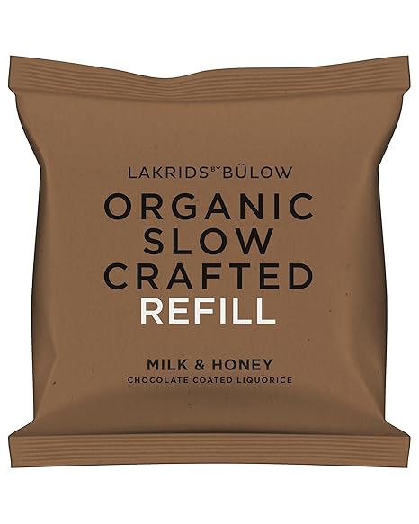 LAKRIDS BY BÜLOW - Milk & Honey Refill - 265g - Slow Crafted Organic Liquorice Wrapped in Chocolate in Refill Bag