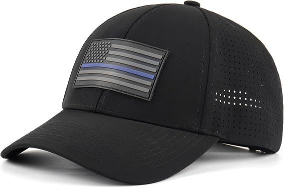 Thin Blue Line, Thin Red Line American Flag, PVC Patch, Baseball Cap