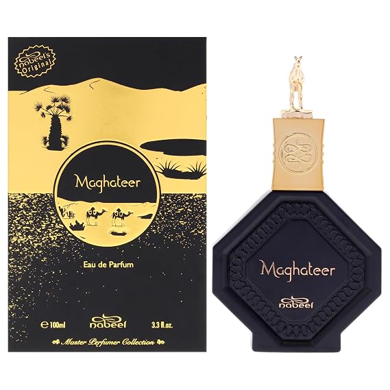 Nabeel Master Perfumer Collection - Maghateer for Unisex - Arabian Perfume for Women & Men - Fragrance with White Flowers, Bergamot, Rose, Oud Scent - Arabic Cologne - Travel Size - 3.3 oz EDP Spray