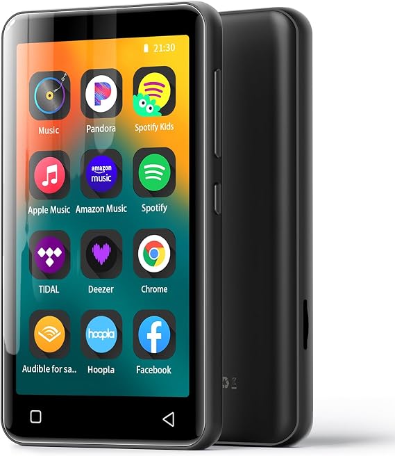 MP3 Player with Bluetooth and WiFi,MP3 Player with Spotify,Spotify Kids,Audible,Pandora,Amazon Music,4" Music Player MP4 Up to 1TB(80GB,Black)