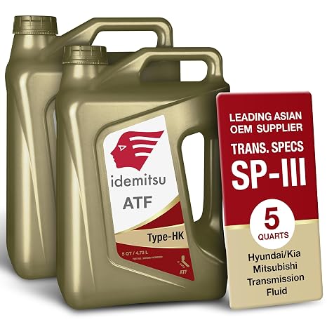 Idemitsu ATF Type HK (SP-III) Automatic Transmission Fluid for Hyundai/Kia 5 Quart, Pack of 2 - Grey | Enhanced Efficiency and Durability | Part Number: 30040097-75000C020