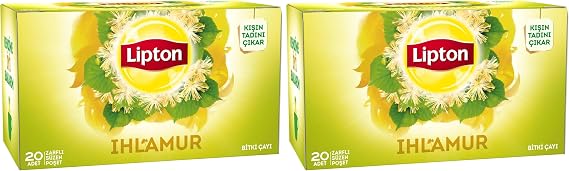 Lipton Ihlamur Harmanı Zarflı Süzen Poşet Bitki Çayı 20X1,6g 2li paket