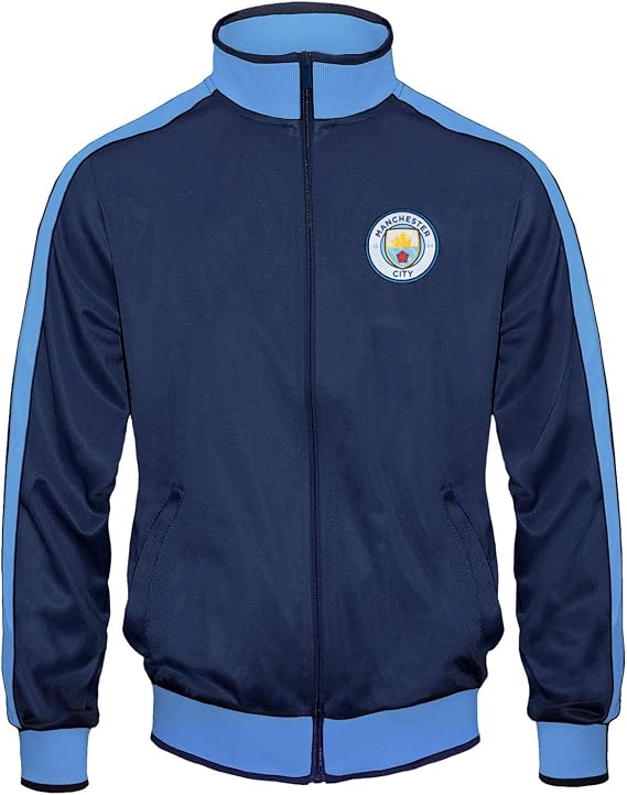 Manchester City FC Official Soccer Gift Boys Retro Track Top Jacket