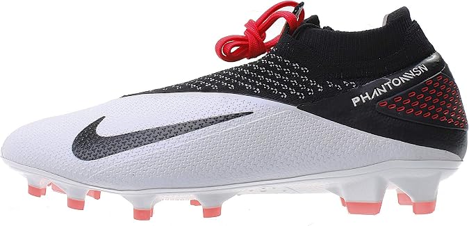 Nike Phantom VSN 2 Elite DF FG Mens Football Boots CD4161 Soccer Cleats (UK 11 US 12 EU 46, White Black Laser Crimson 106)