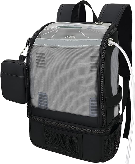 Oxygen Concentrators Backpack - POC Carrying Bag Compatible with Inogen One G3 & G5, Inogen Rove 6, Portable, with Reflective Strips (Black)