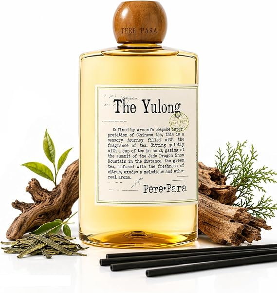 The Yulong Scent Reed Diffuser Refill Set 13.53 fl oz with 6 Sticks, Comfortable to Breathe Luxury Natural Long Lasting Home Fragrance Oil Air Freshener for Living Room and Office