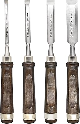 11 Professional Wood Chisel Sets for Woodworking, CR-V Steel Beveled Edge Blade Woodworking Tools, Woodworking Tools Set- 4 Pack
