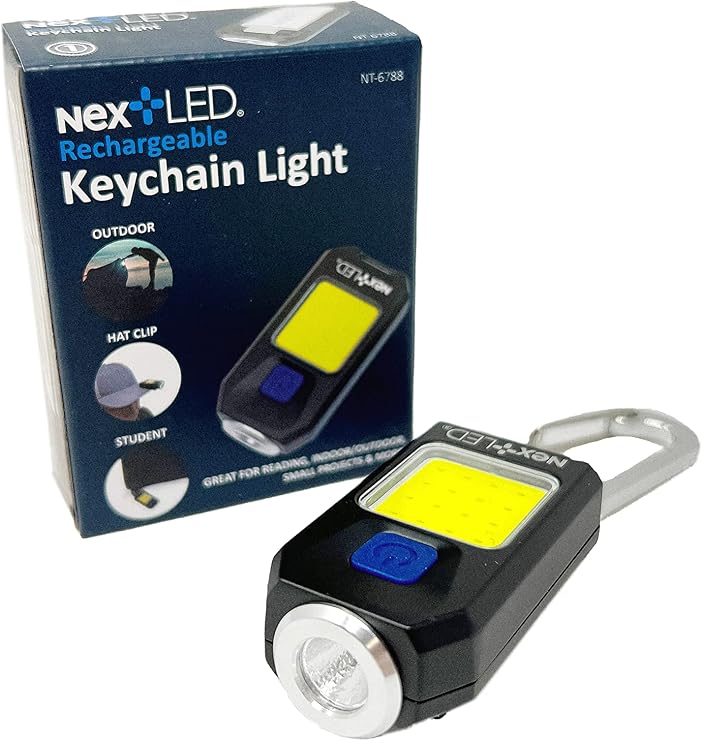 NextLED NT-6788 USB C Şarj Edilebilir El Feneri, Mini Anahtarlık Şapka Işığı, 400 LM, Spot/Taşkın Işık 2'si 1 arada, 5 Mod, Alüminyum Gövde, Cep Feneri, EDC Anahtarlık Işık, LED Baret Işıkları