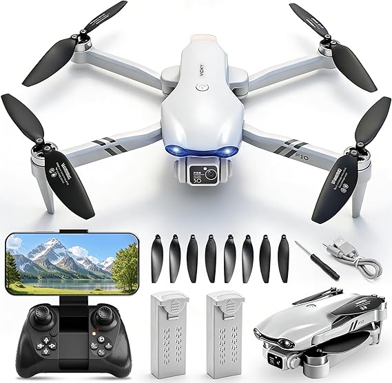Jiakora Drone with Camera for Kids & Adults, 1080P FPV Brushless Motor RC Drone, Foldable Quadcopter with APP Control, Altitude Hold, 2 Battery, Mini Drone Christmas Toys Gift for Teenagers Boys Girls