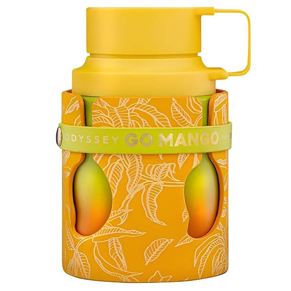 Armaf Odyssey Go Mango Tropical Collection Fruity, Woody, Amber, Vanilla Eau de Parfum Spray Long-Lasting Fragrance for Unisex, 3.4 Ounce / 100 ml