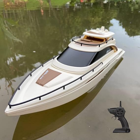 Remote Control Boat RC, Dual Motor 2.4G, 20 Km Speed Capable, Full Function, Durable Shaft