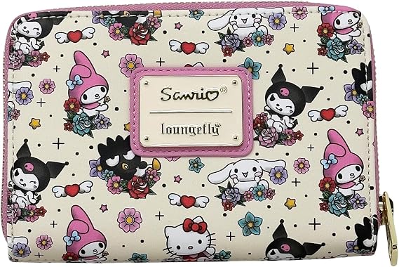 Loungefly Sanrio Hello Kitty and Friends Tattoo Allover Print Zip Around Wallet