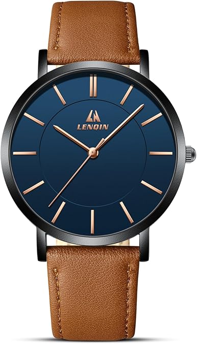 LN LENQIN Mens Watches Waterproof Stainless Steel Watch for Men
