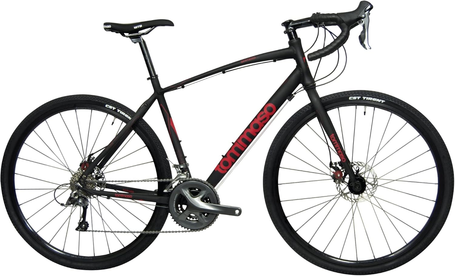 Tommaso Sentiero-Holliday Special Pricing-Simano Clarice Gravel Adventure Bike Great for loading with disc brakes and dirt trail touring Matt Black Gray