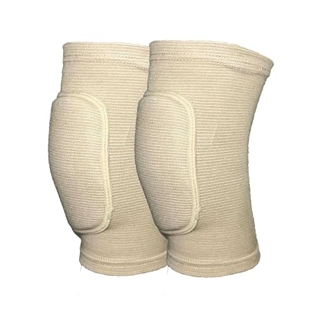 Anti slip sponge, soft and breathable men's, women's, girls', and children's Skin tone knee pads suitable for sports scenes such as volleyball, football, dance, yoga, wrestling, running, cycling, etc (skin tone, Large)