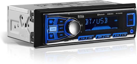 BOSS Audio Systems 611UAB Single DIN Bluetooth Car Stereo, No DVD, USB