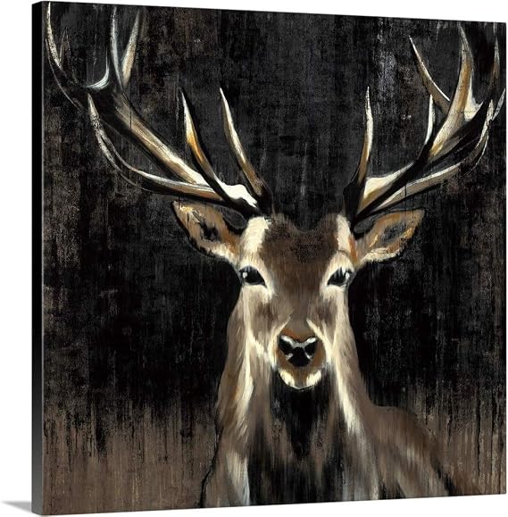 CANVAS ON DEMAND Young Buck Canvas Wall Art Print Contemporary, Home Decor, Deer, Style Artwork, 30" x30in