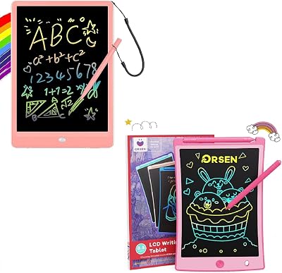 ORSEN LCD Writing Tablet for Kids 10 inch and 8.5 inch, Colorful Doodle Board Drawing Pad, Toys Gifts for 3 4 5 6 7 8 Year Old Girls Boys