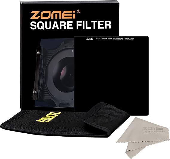 ZOMEI Square PRO 100 * 100mm 10 Stop Ultra Slim HD 18 Layer Multi-Coated SHOTT Glass ND 3.0 Neutral Density Gray Lens Filter ND1000