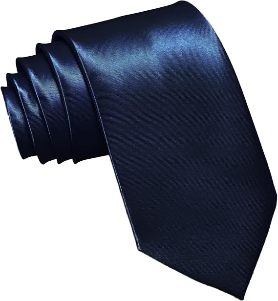 WOXVM Men's Ties Classic Solid Satin Tie Pure Color 3.15" Mens Necktie, Premium Formal Black Ties For Men Business & Wedding