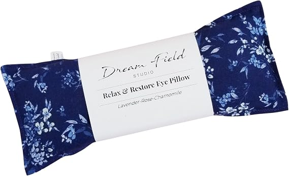 Lavender Eye Pillow, Flaxseed Fill, Chamomile Rose | Midnight Floral