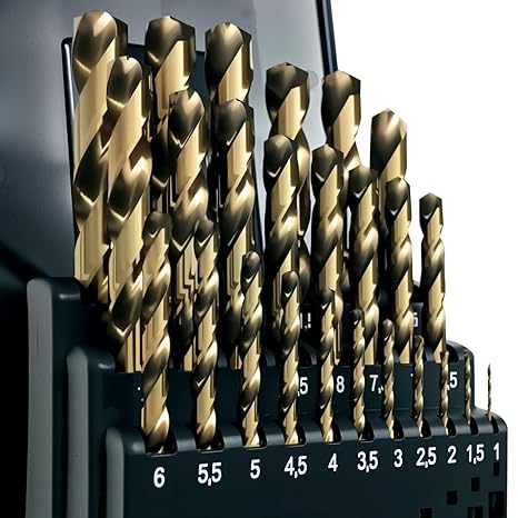 25-Piece M35 Cobalt Drill Bit Set, 5% Cobalt HSS-G, 1.0-13mm by 0.5mm, for Stainless Steel, Iron, Metal, Hardened Steel
