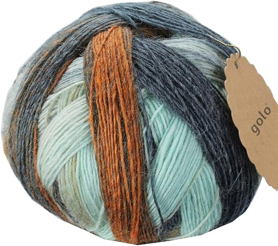 golo Wool Yarn for Hand Weaving 3.5oz Cashmere Multicolor Rainbow Yarn 6002