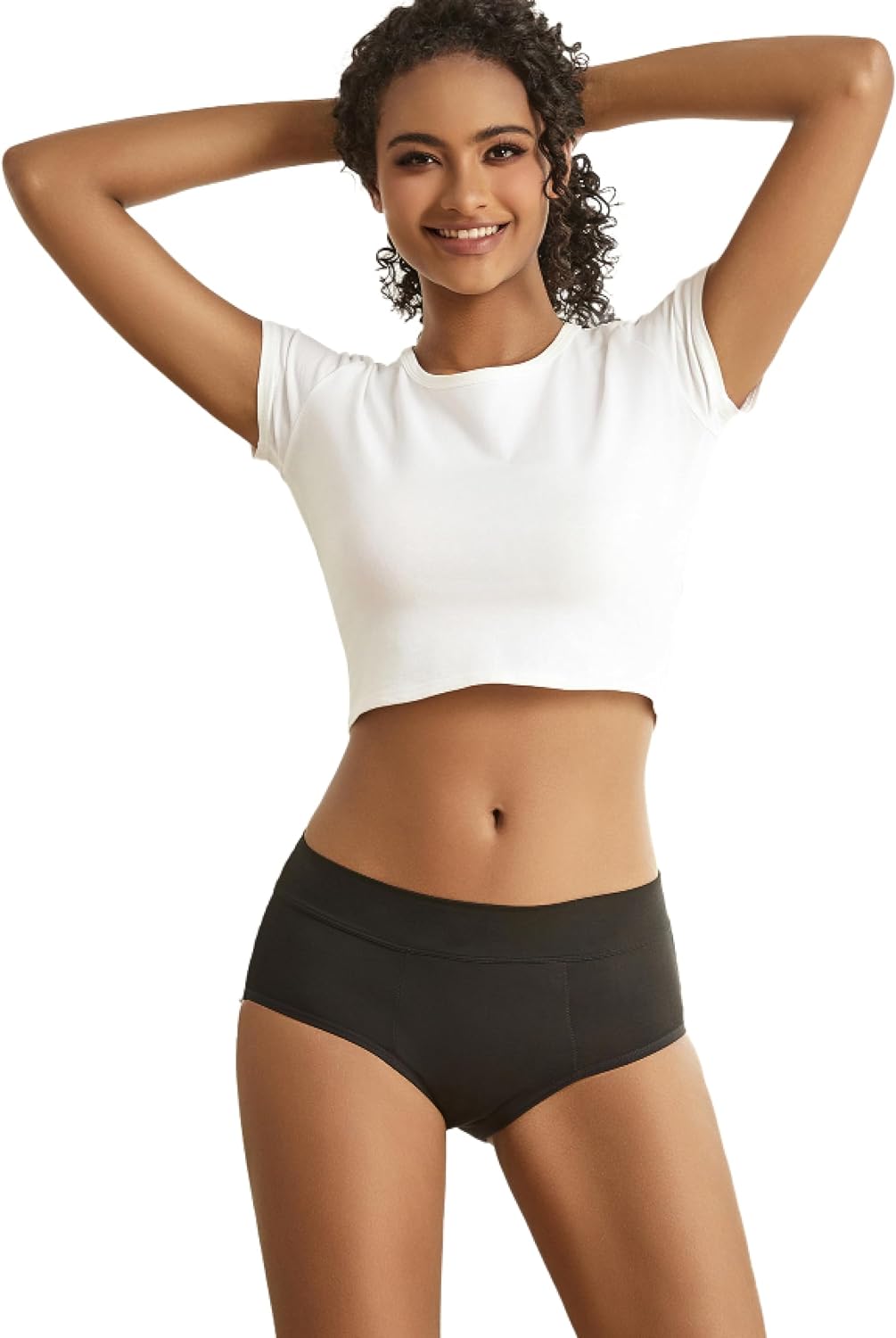 Goat Union Midi Period Underwear for Women Teens, Menstrual Period Panty, Organic Cotton Lining, Full Coverage & Heavy Flow