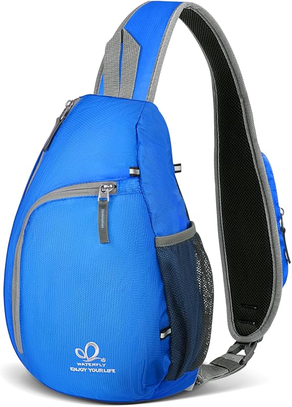 WATERFLY Crossbody Sling Bag, Small Shoulder Chest Backpack
