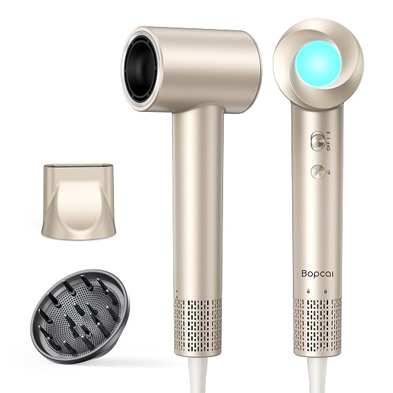Hair Dryer Ionic with Diffuser - 160,000 RPM Professional High-Speed Blow Dryer, 500M Negative Ions Fast Drying for Women, Lightweight, Low Noise Dryer for Curly or Straight Hair