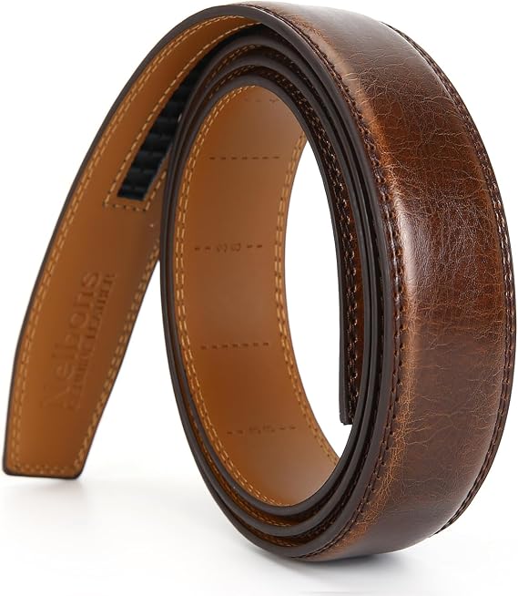 Men's Ratchet Belt Strap Only 35mm 1 3/8",Fit 40mm buckle,replacement Belt without Buckle