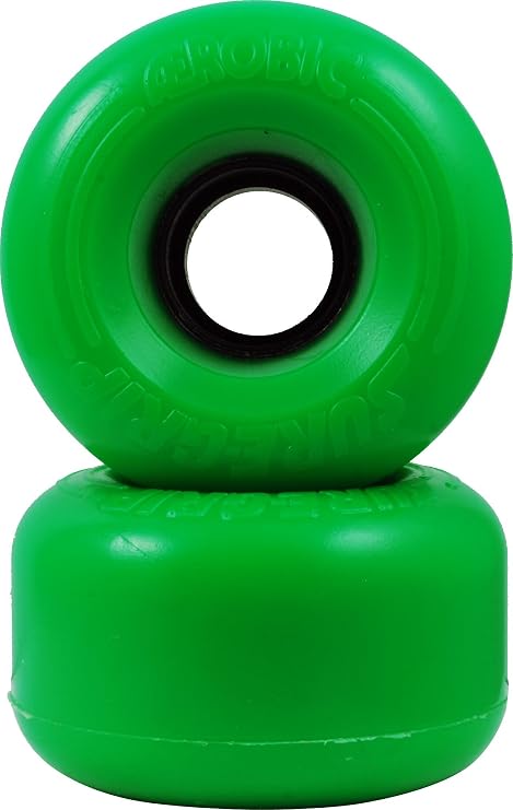 Sure-Grip Aerobic Outdoor Wheels, Green | Made from Shock Absorbing Urethane - Durometer of 85A and Diameter of 62mm - Provide Durable & Smooth Ride
