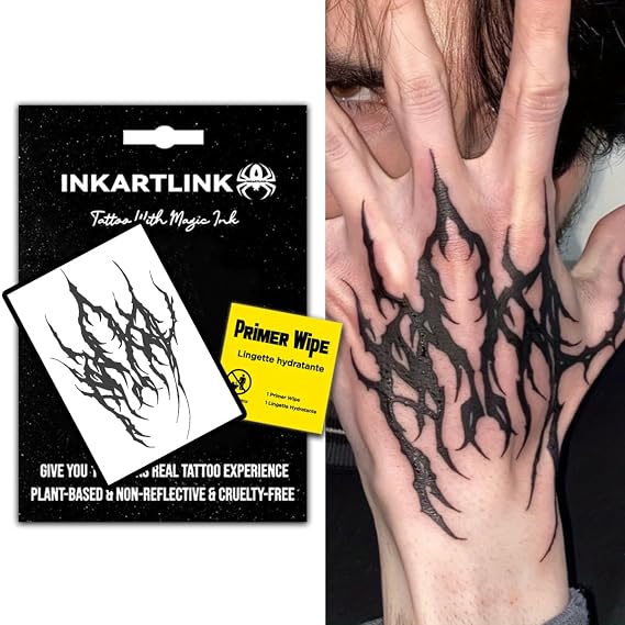 INKARTLINK Ink Demon Temporary Tattoos, Realistic Waterproof
